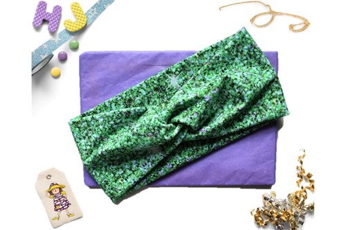 Buy  Faux Twist Headband Green Glitter now using this page